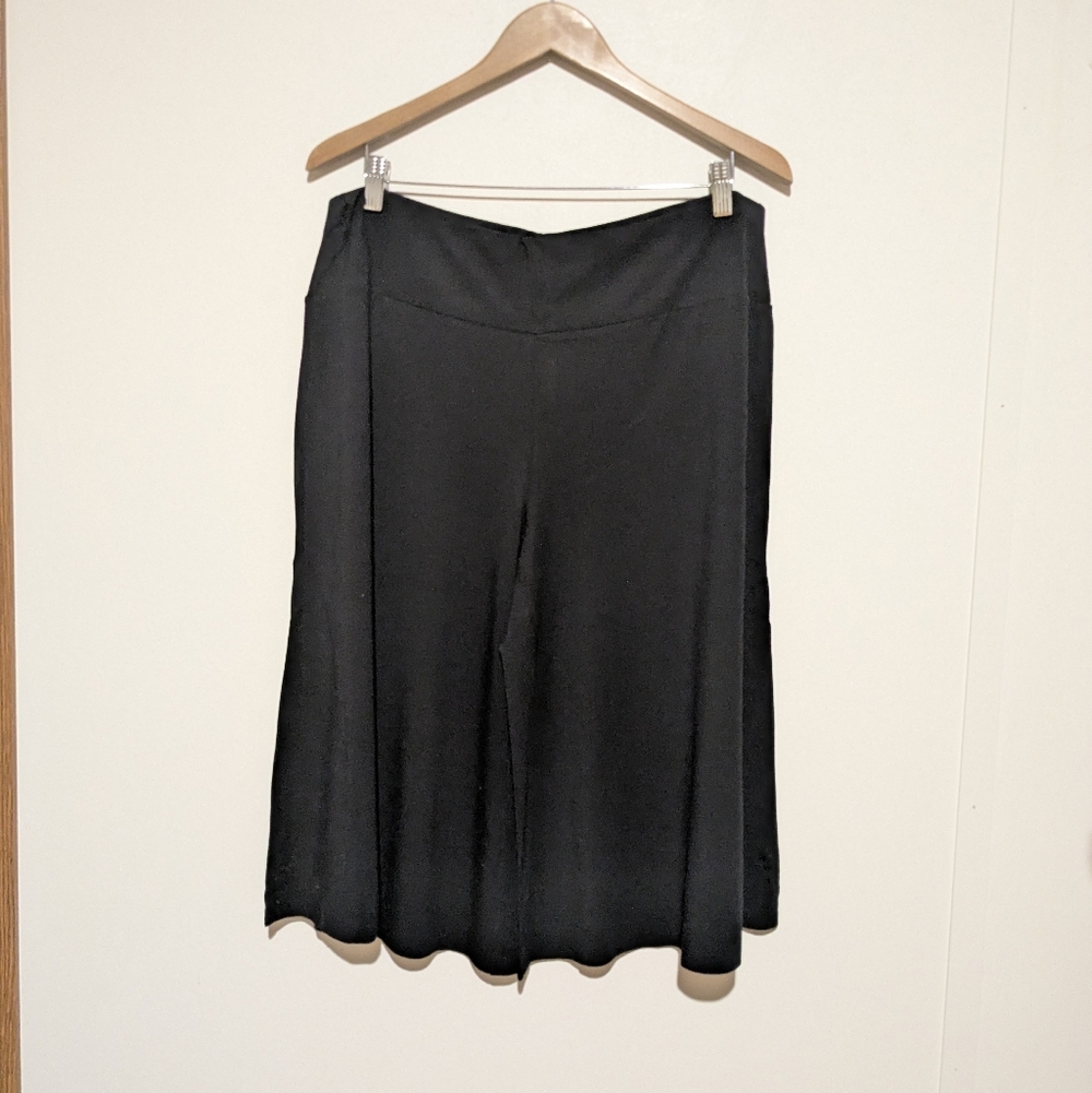 Nwt Grace Elements Black Knit Wide Leg Short Culottes Split Skirt